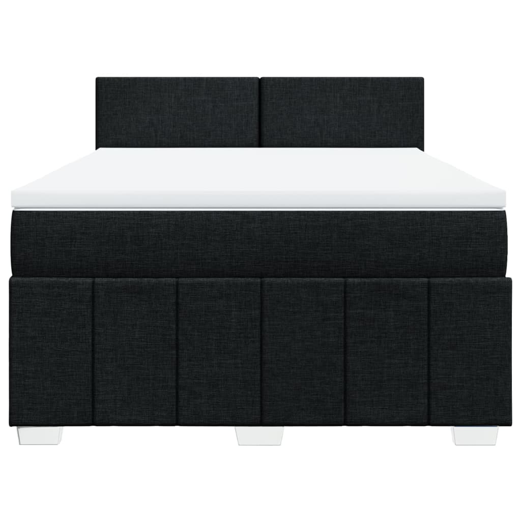 Sommier à lattes de lit avec matelas Noir 140x190 cm Tissu - XIOS