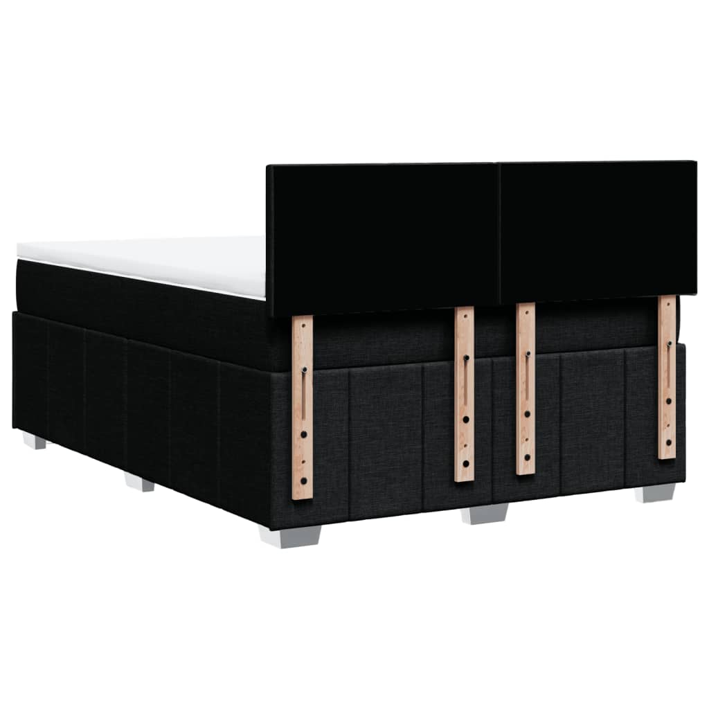 Sommier à lattes de lit avec matelas Noir 140x190 cm Tissu - XIOS
