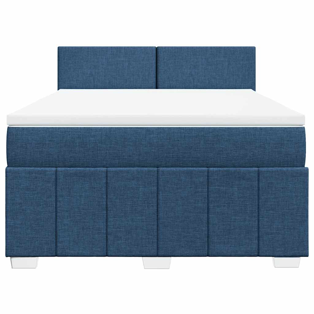 Sommier à lattes de lit avec matelas Bleu 140x190 cm Tissu - XIOS
