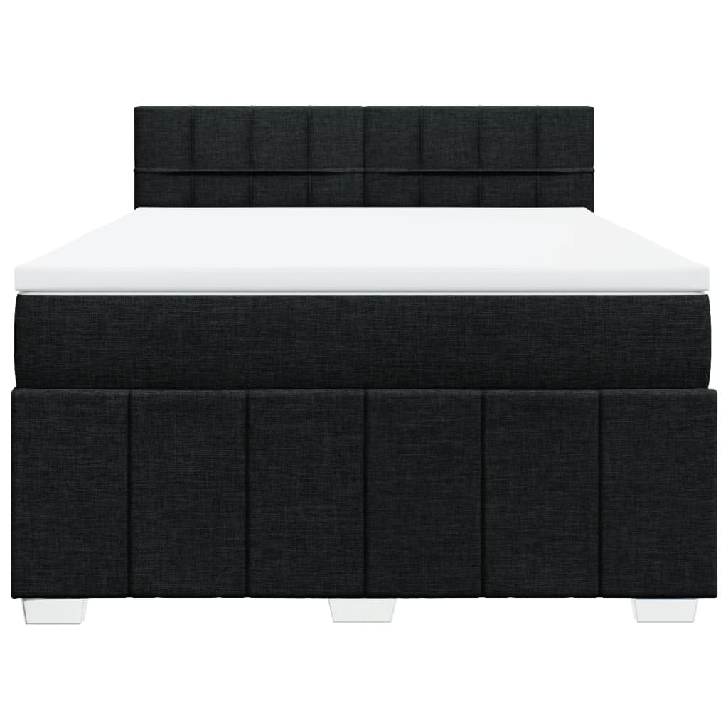 Sommier à lattes de lit avec matelas Noir 140x190 cm Tissu - XIOS