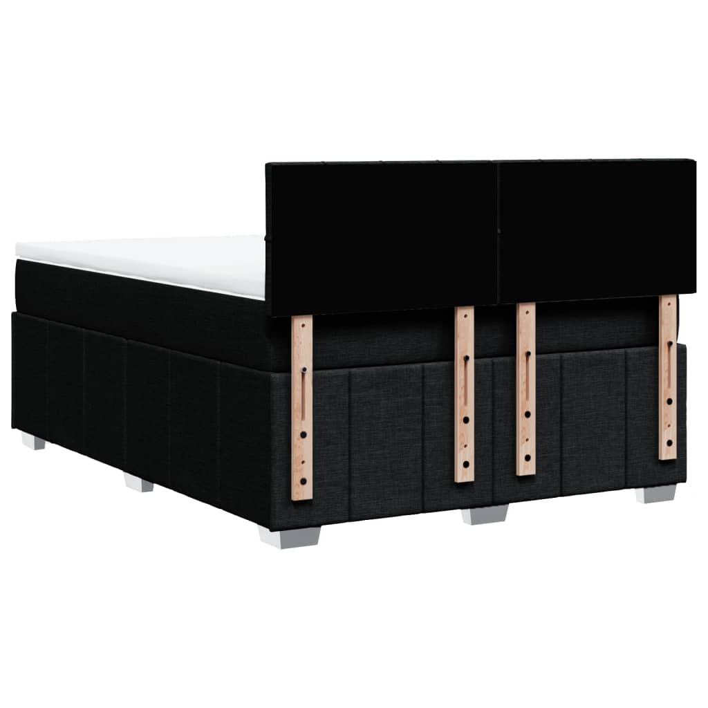 Sommier à lattes de lit avec matelas Noir 140x190 cm Tissu - XIOS