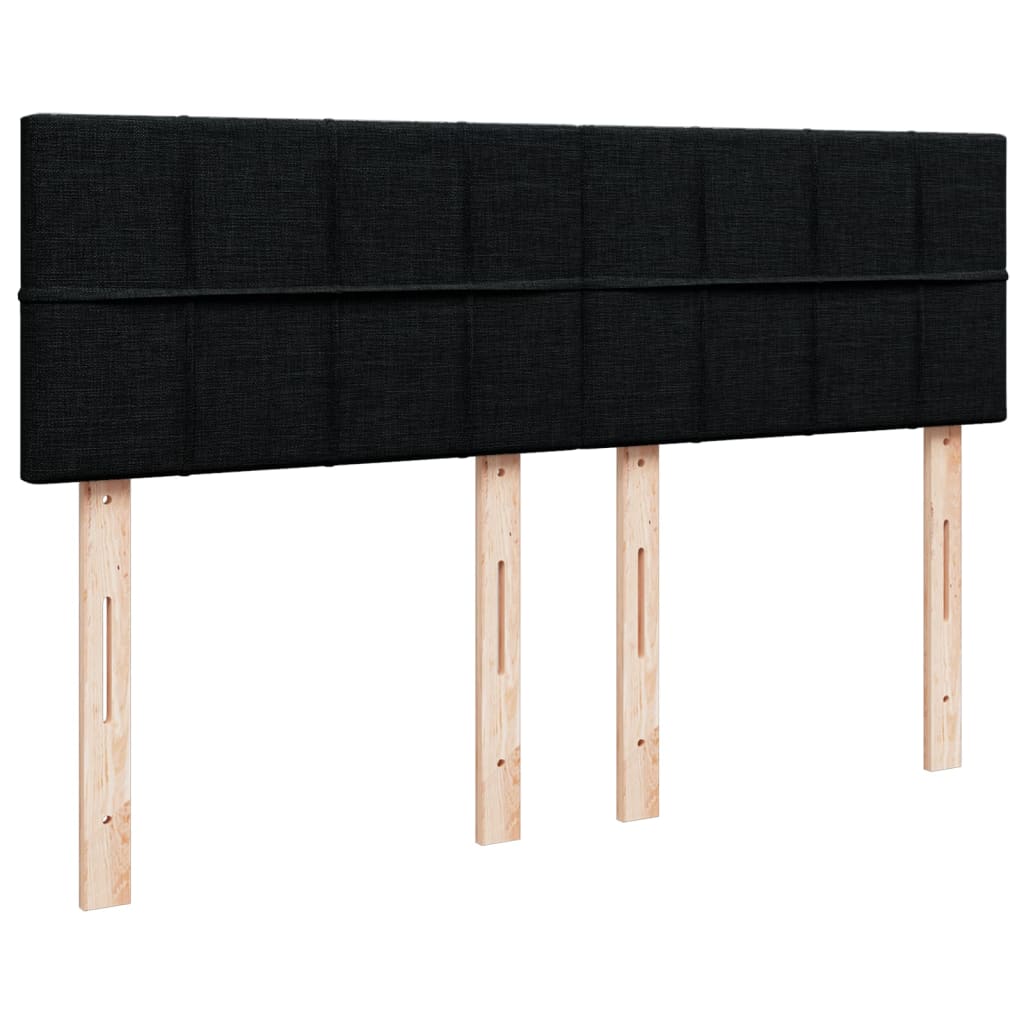 Sommier à lattes de lit avec matelas Noir 140x190 cm Tissu - XIOS