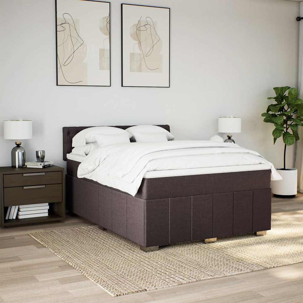 Sommier à lattes de lit avec matelas Marron foncé 140x190 cm - XIOS
