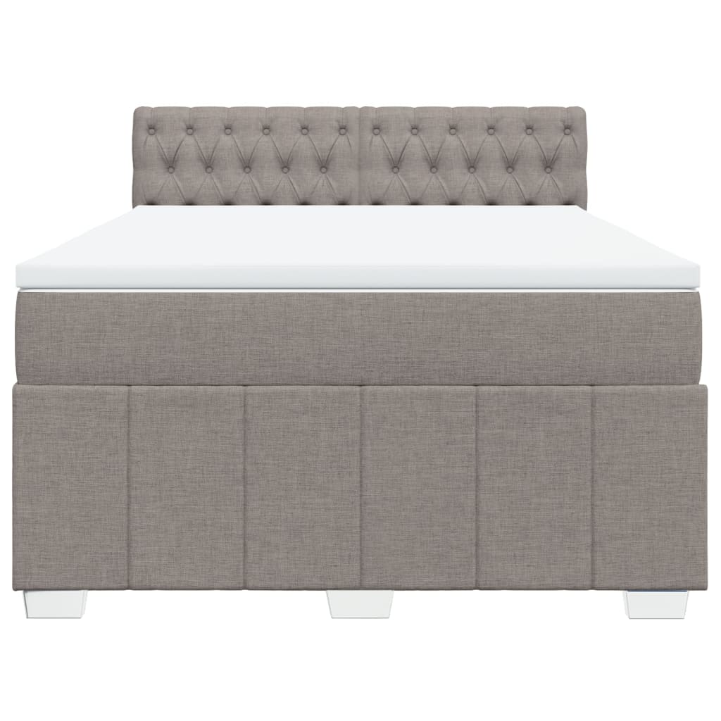 Sommier à lattes de lit avec matelas Taupe 140x190 cm Tissu - XIOS