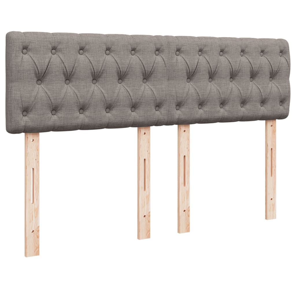 Sommier à lattes de lit avec matelas Taupe 140x190 cm Tissu - XIOS