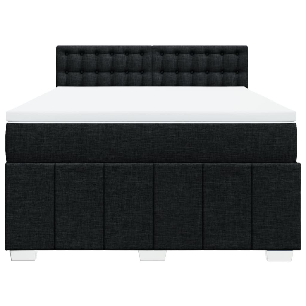 Sommier à lattes de lit avec matelas Noir 140x190 cm Tissu - XIOS