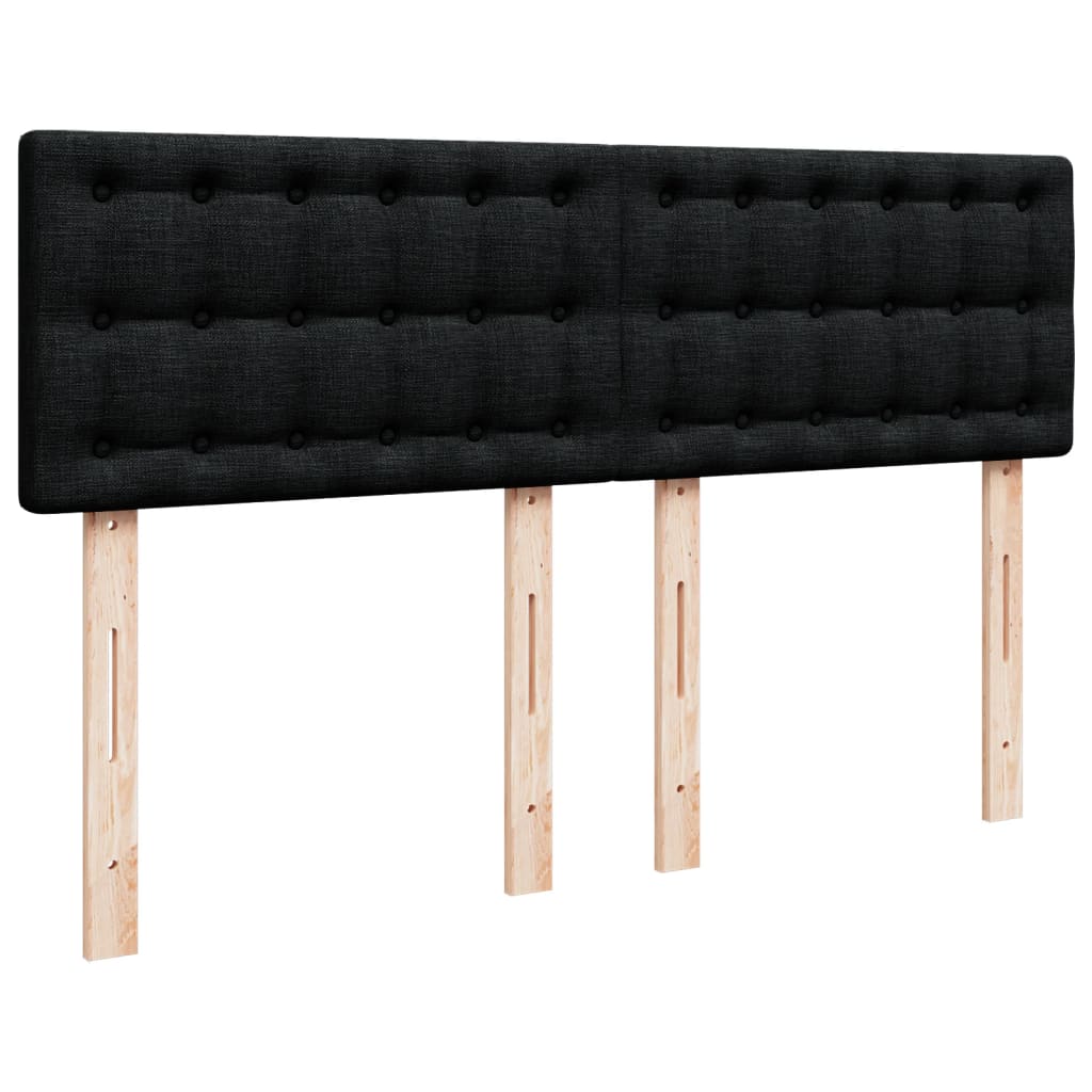 Sommier à lattes de lit avec matelas Noir 140x190 cm Tissu - XIOS