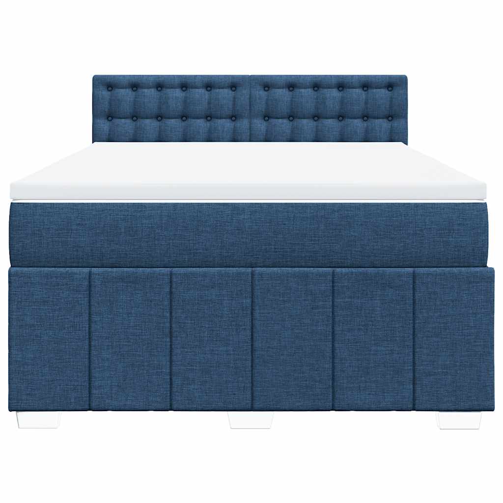 Sommier à lattes de lit avec matelas Bleu 140x190 cm Tissu - XIOS