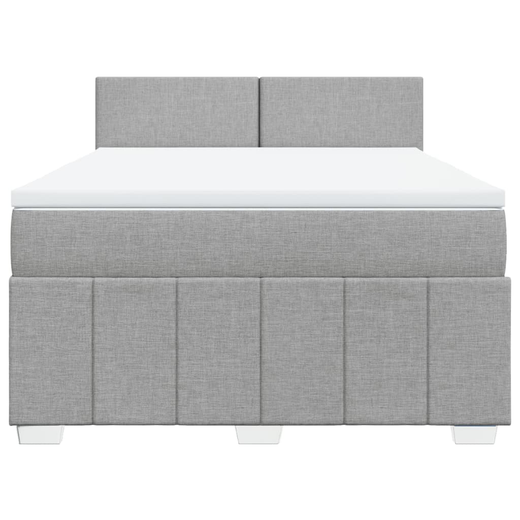 Sommier à lattes de lit avec matelas Gris clair 140x200cm Tissu - XIOS