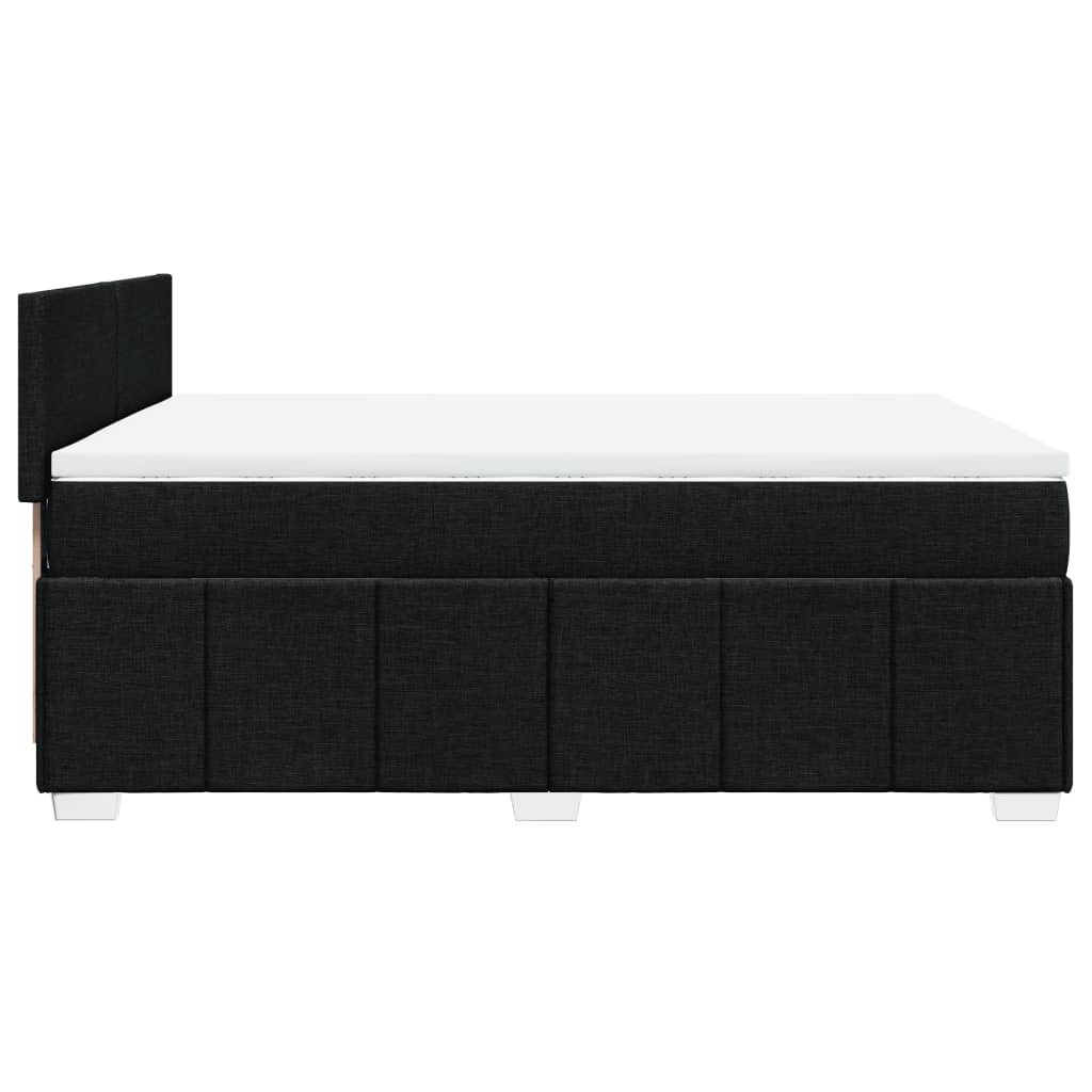 Sommier à lattes de lit avec matelas Noir 140x200 cm Tissu Lits & cadres de lit vidaXL