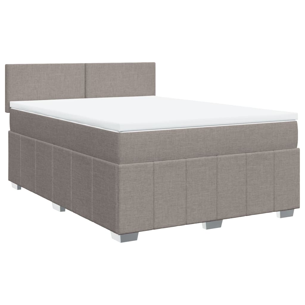 Sommier à lattes de lit avec matelas Taupe 140x200 cm Tissu - XIOS