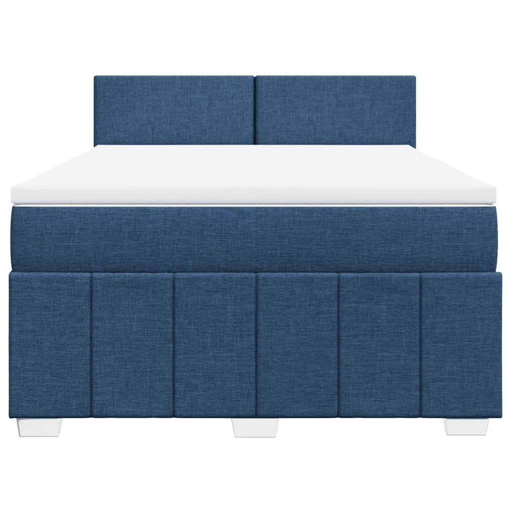 Sommier à lattes de lit avec matelas Bleu 140x200 cm Tissu - XIOS