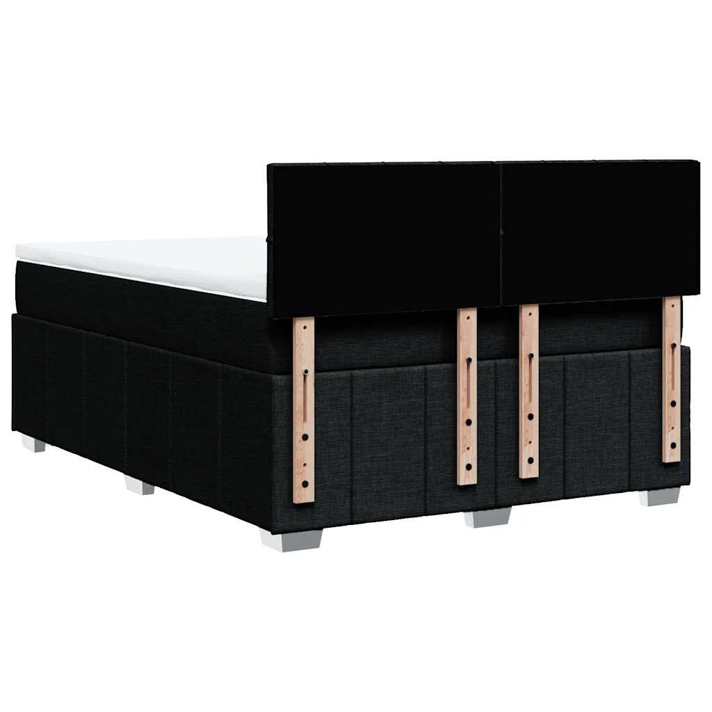 Sommier à lattes de lit avec matelas Noir 140x200 cm Tissu - XIOS