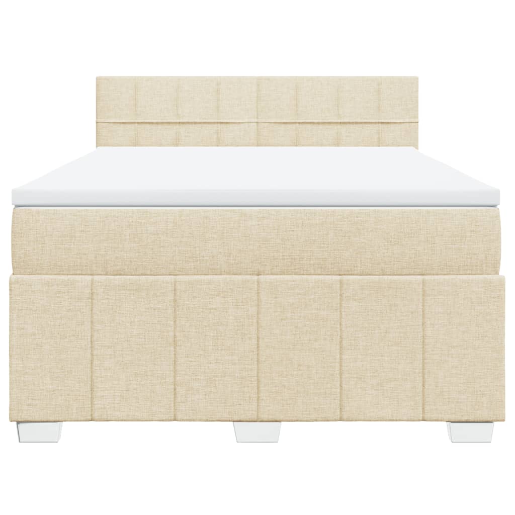 Sommier à lattes de lit avec matelas Crème 140x200 cm Tissu - XIOS
