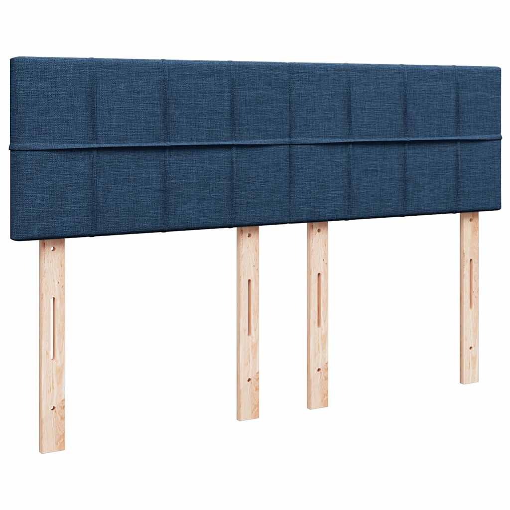 Sommier à lattes de lit avec matelas Bleu 140x200 cm Tissu - XIOS