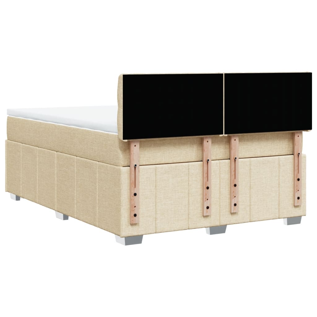 Sommier à lattes de lit avec matelas Crème 140x200 cm Tissu - XIOS