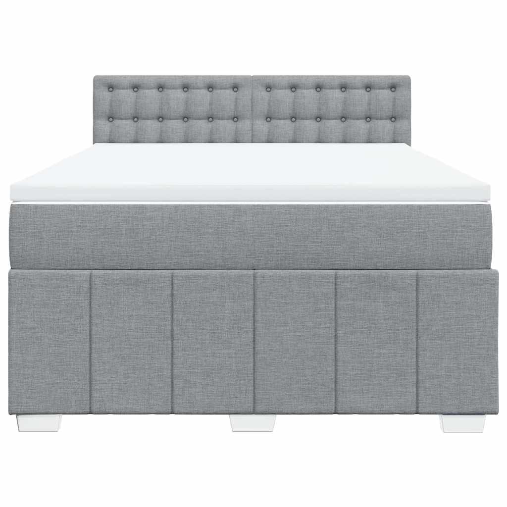 Sommier à lattes de lit avec matelas Gris clair 140x200cm Tissu - XIOS