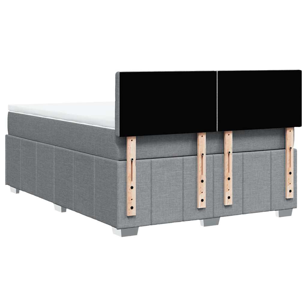 Sommier à lattes de lit avec matelas Gris clair 140x200cm Tissu - XIOS