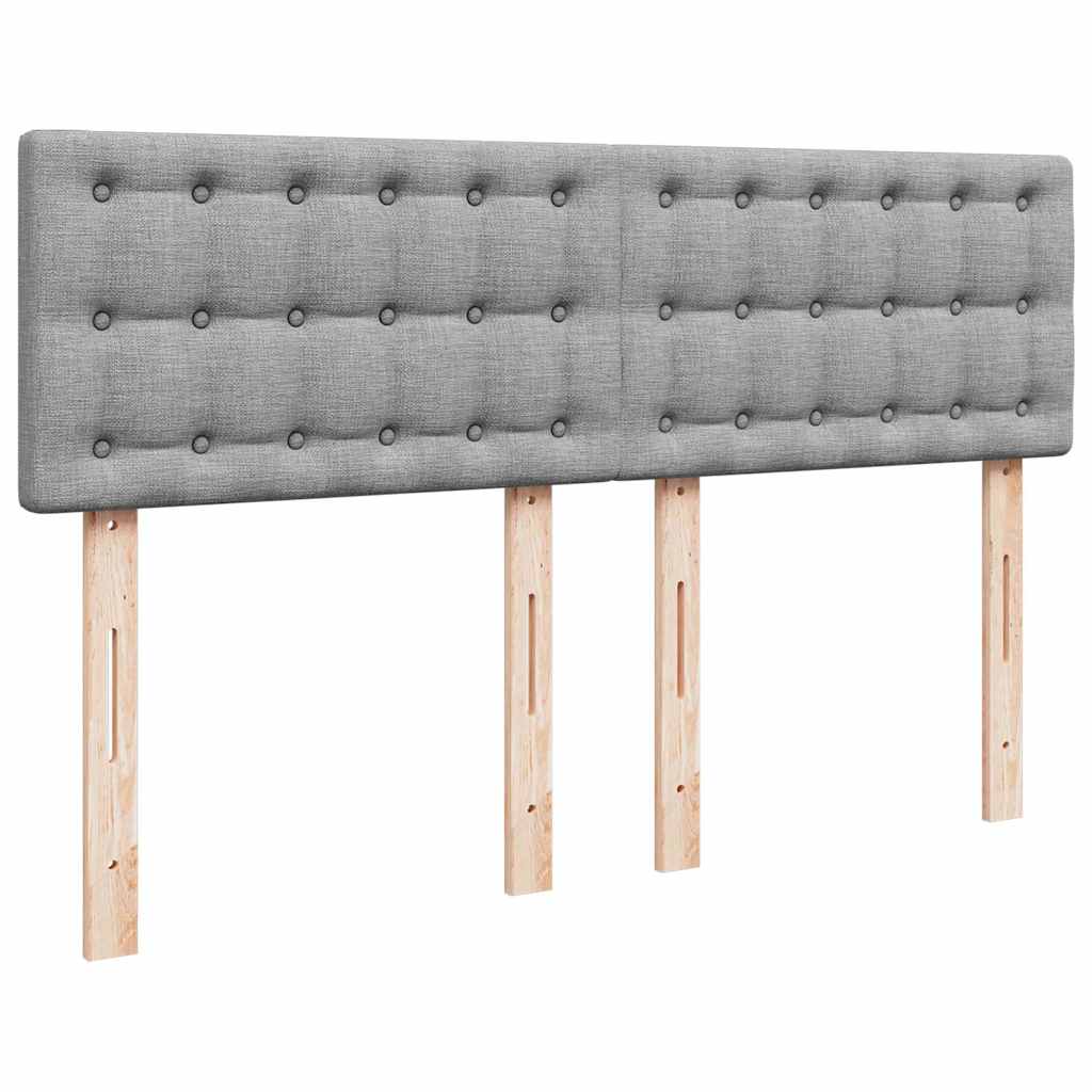 Sommier à lattes de lit avec matelas Gris clair 140x200cm Tissu - XIOS