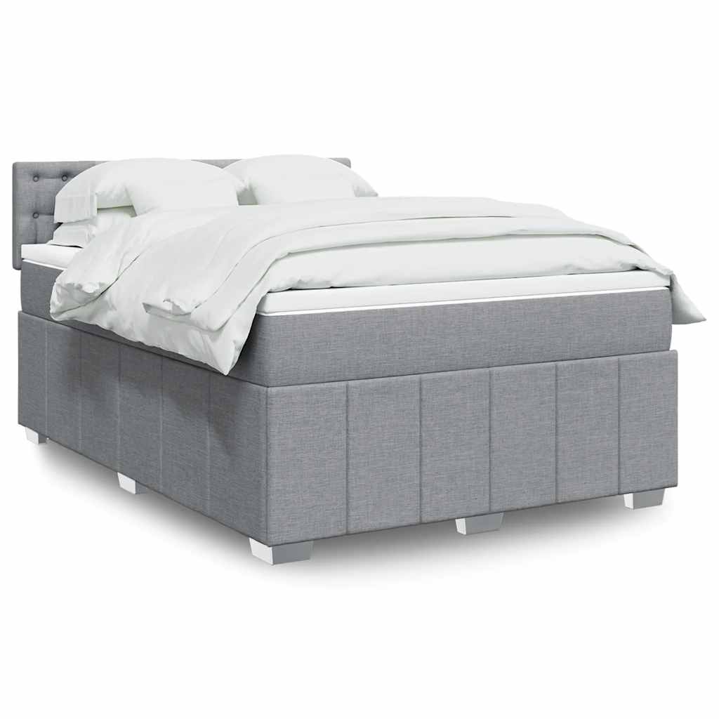 Sommier à lattes de lit avec matelas Gris clair 140x200cm Tissu - XIOS