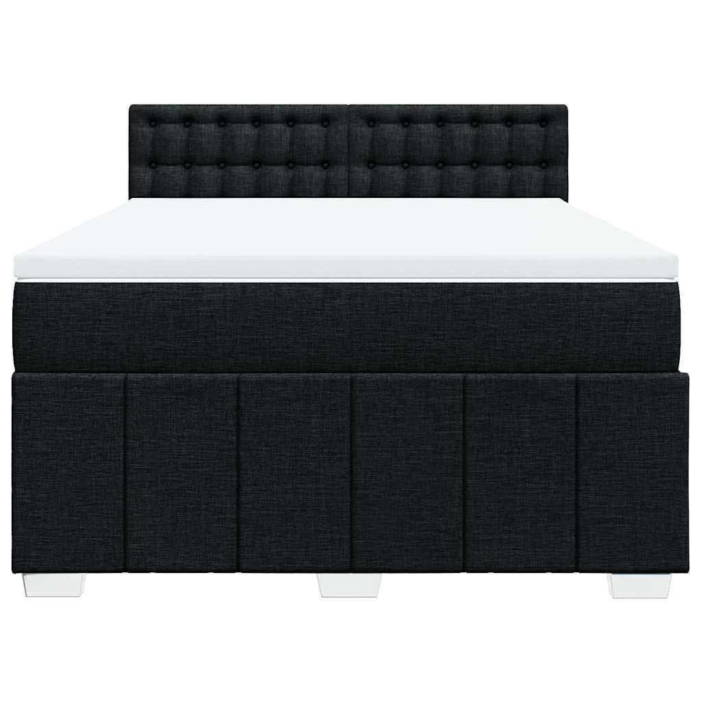Sommier à lattes de lit avec matelas Noir 140x200 cm Tissu - XIOS