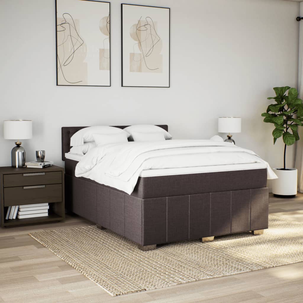 Sommier à lattes de lit avec matelas Marron foncé 140x200 cm - XIOS
