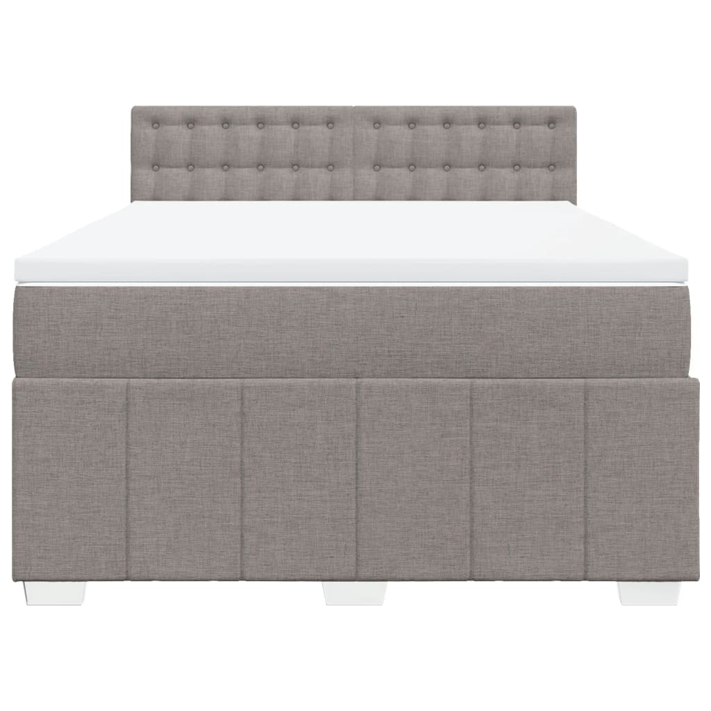 Sommier à lattes de lit avec matelas Taupe 140x200 cm Tissu - XIOS
