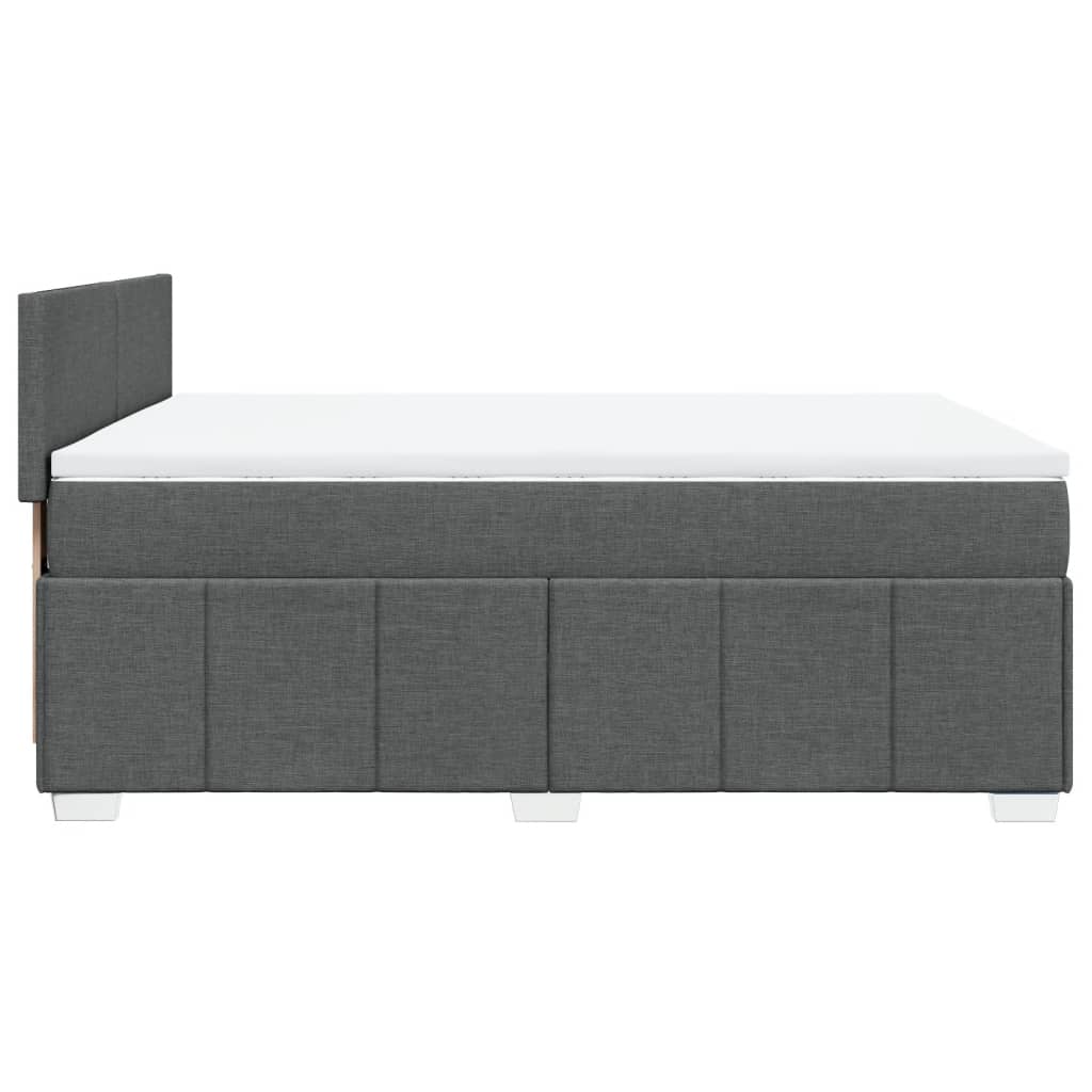 Sommier à lattes de lit avec matelas Gris foncé 160x200cm Tissu - XIOS