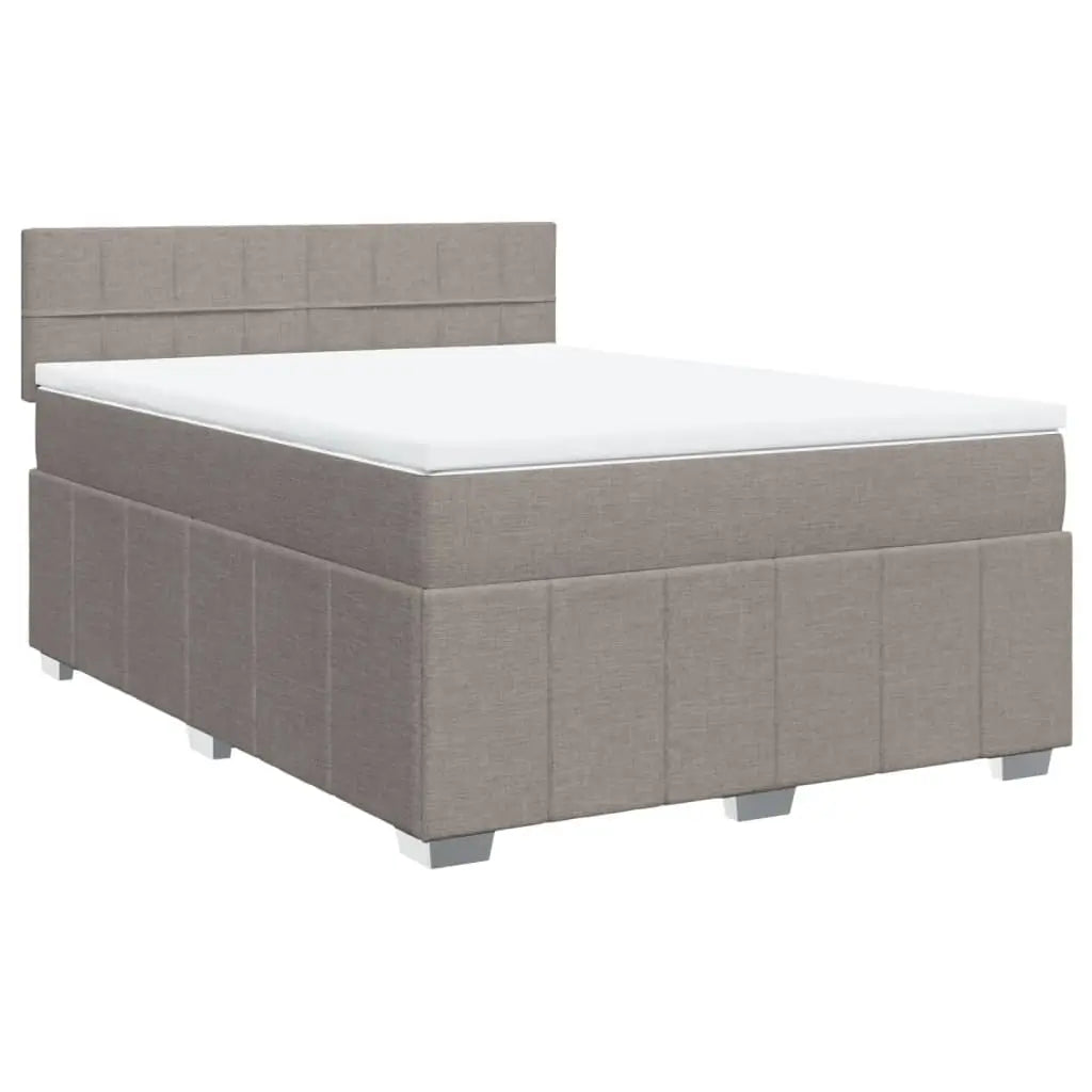 Sommier à lattes de lit avec matelas Taupe 160x200 cm Tissu - XIOS