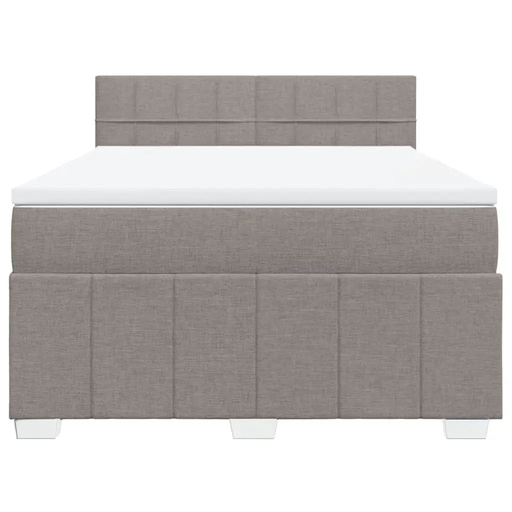 Sommier à lattes de lit avec matelas Taupe 160x200 cm Tissu - XIOS