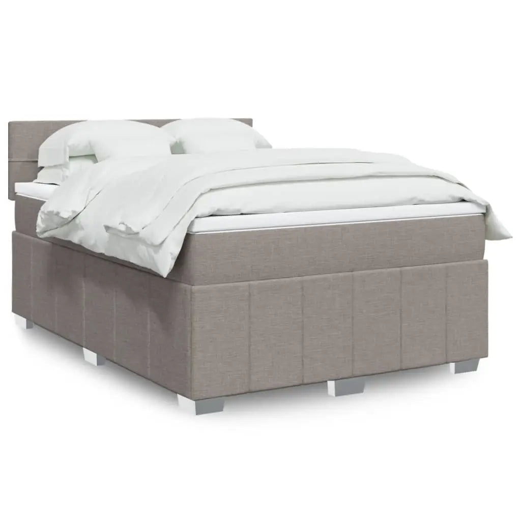 Sommier à lattes de lit avec matelas Taupe 160x200 cm Tissu - XIOS
