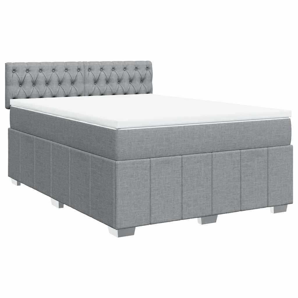 Sommier à lattes de lit avec matelas Gris clair 160x200cm Tissu - XIOS