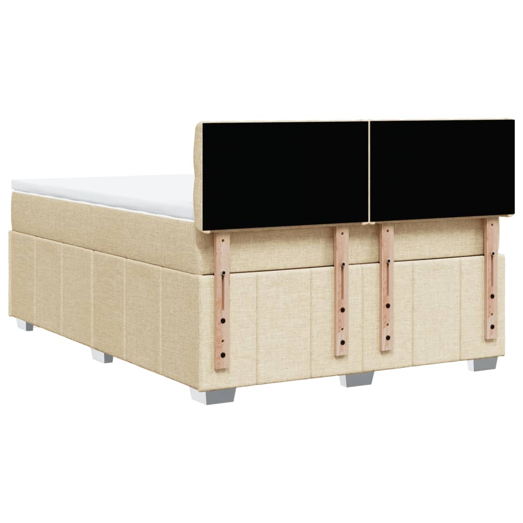 Sommier à lattes de lit avec matelas Crème 160x200 cm Tissu - XIOS