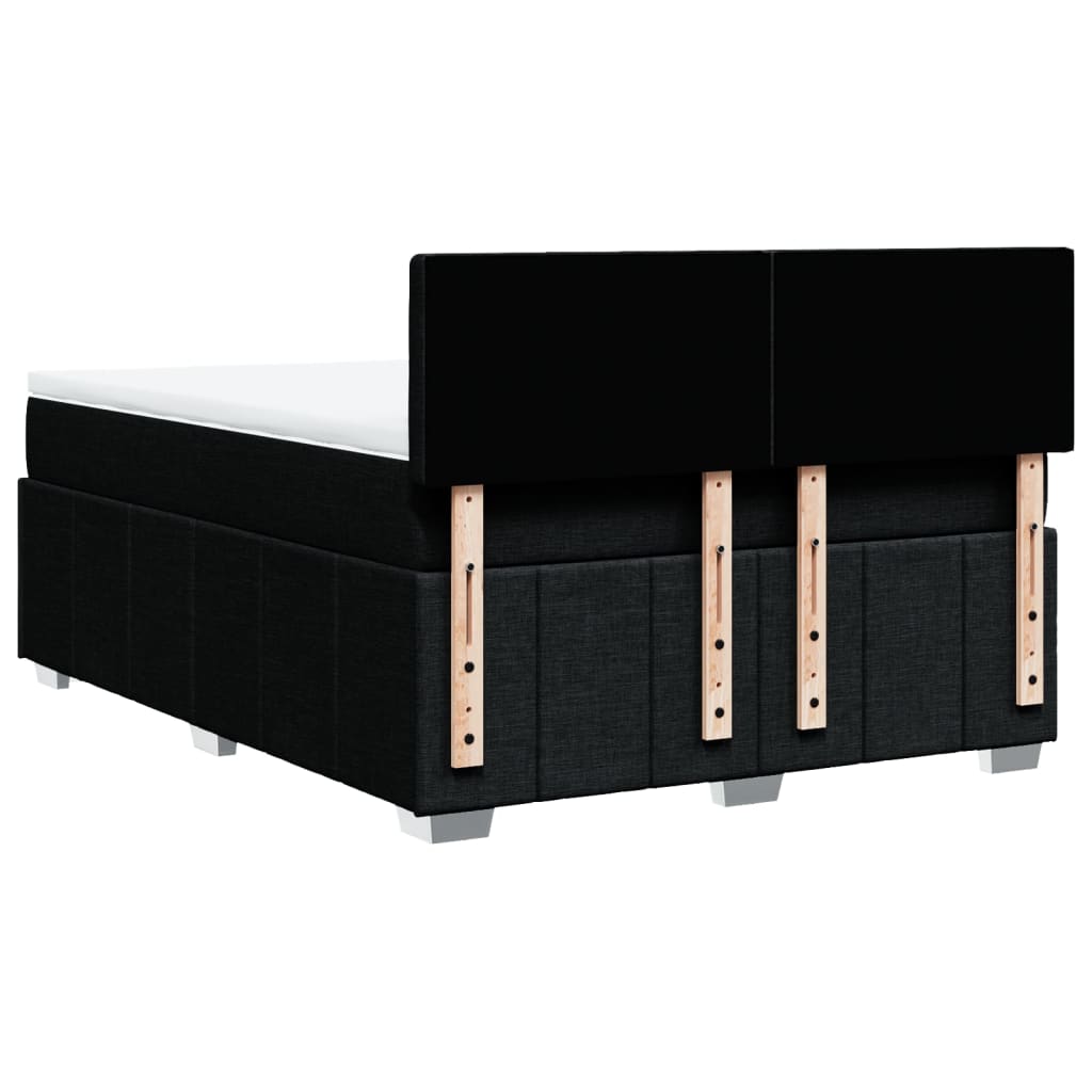 Sommier à lattes de lit avec matelas Noir 160x200 cm Tissu - XIOS
