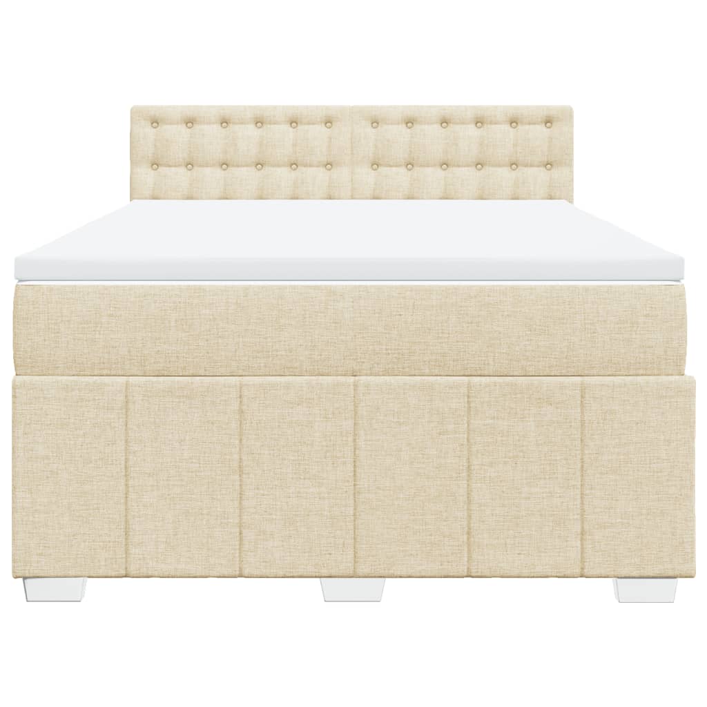 Sommier à lattes de lit avec matelas Crème 160x200 cm Tissu - XIOS