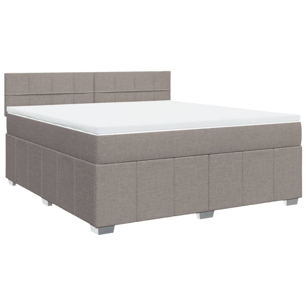 Sommier à lattes de lit avec matelas Taupe 180x200 cm Tissu - XIOS