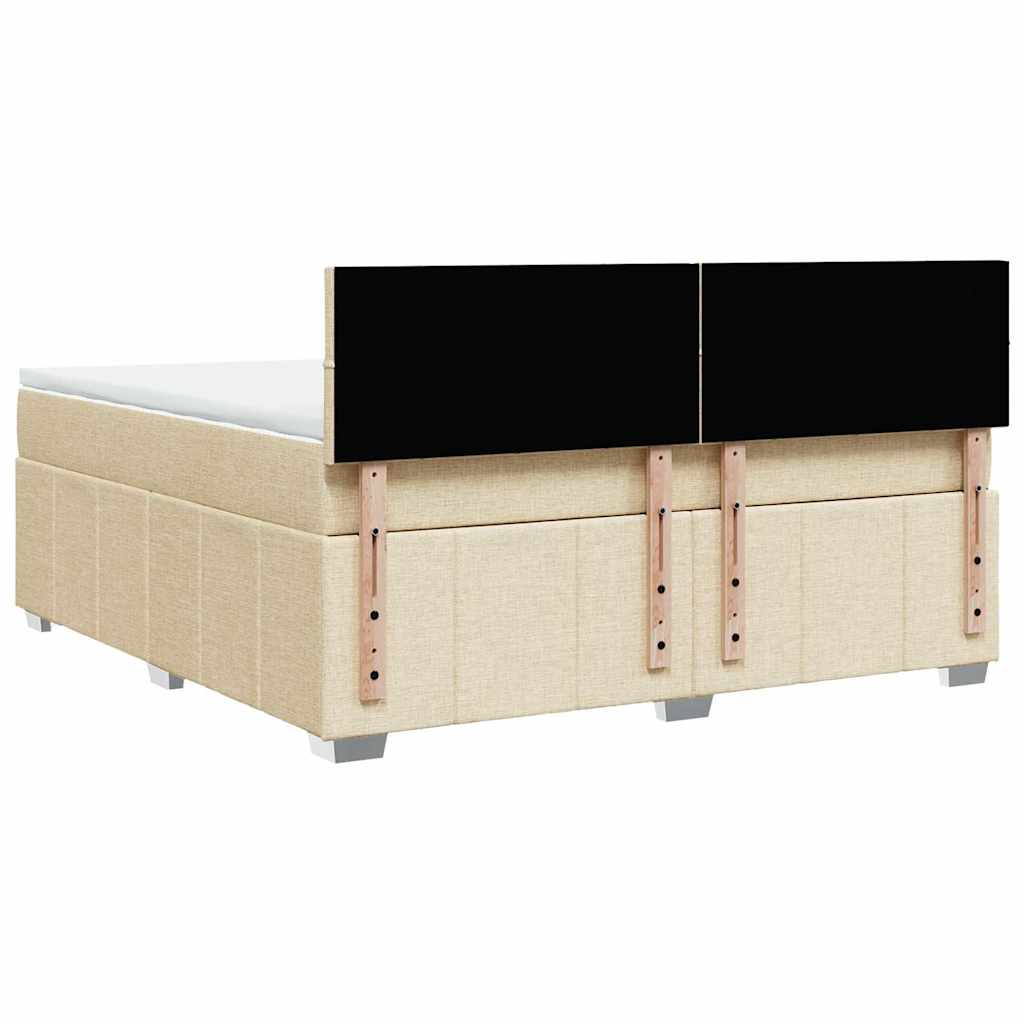 Sommier à lattes de lit avec matelas Crème 180x200 cm Tissu - XIOS