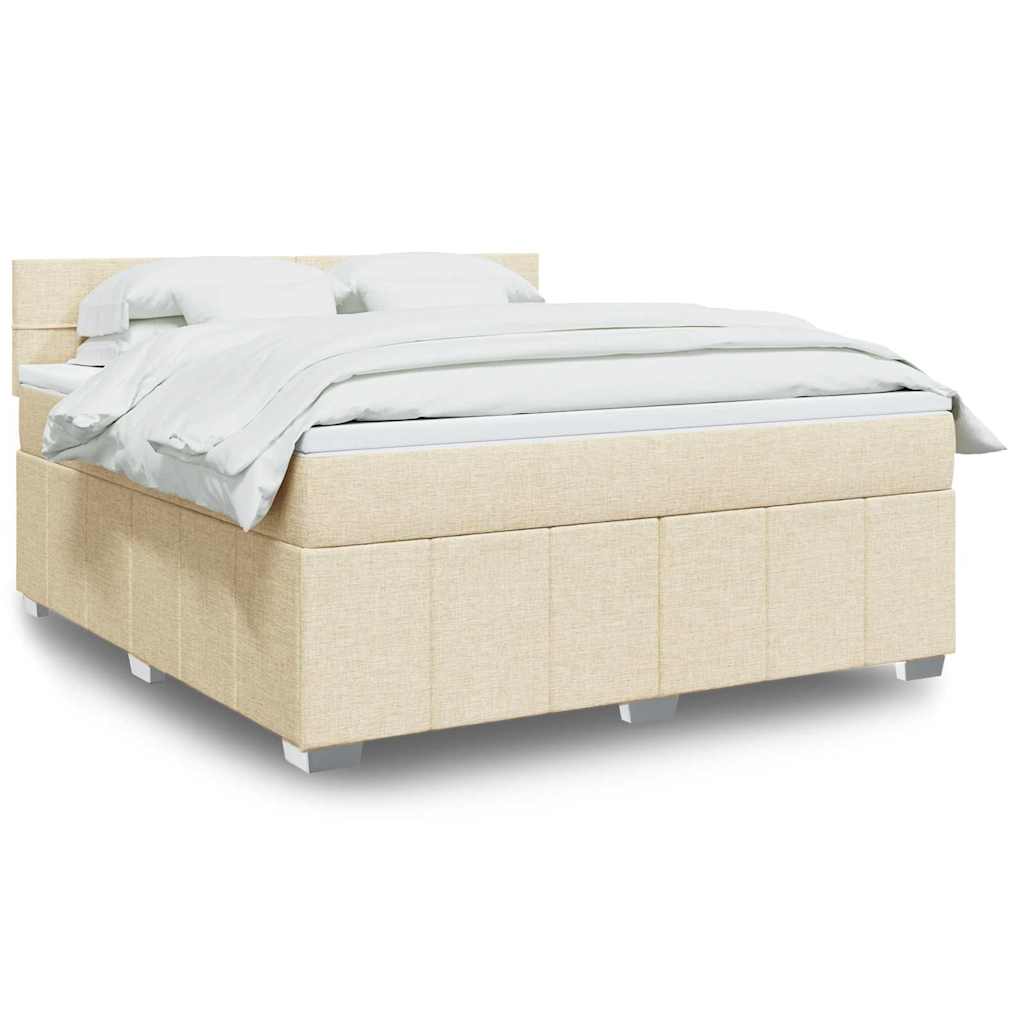 Sommier à lattes de lit avec matelas Crème 180x200 cm Tissu - XIOS