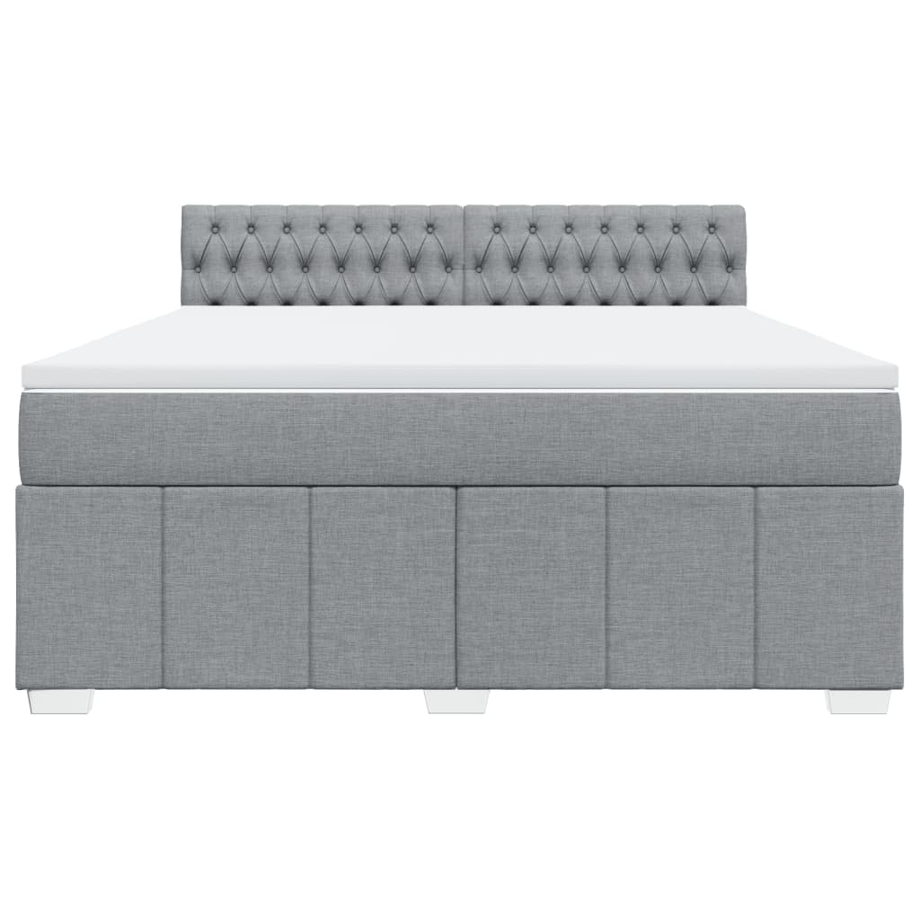 Sommier à lattes de lit avec matelas Gris clair 180x200cm Tissu - XIOS