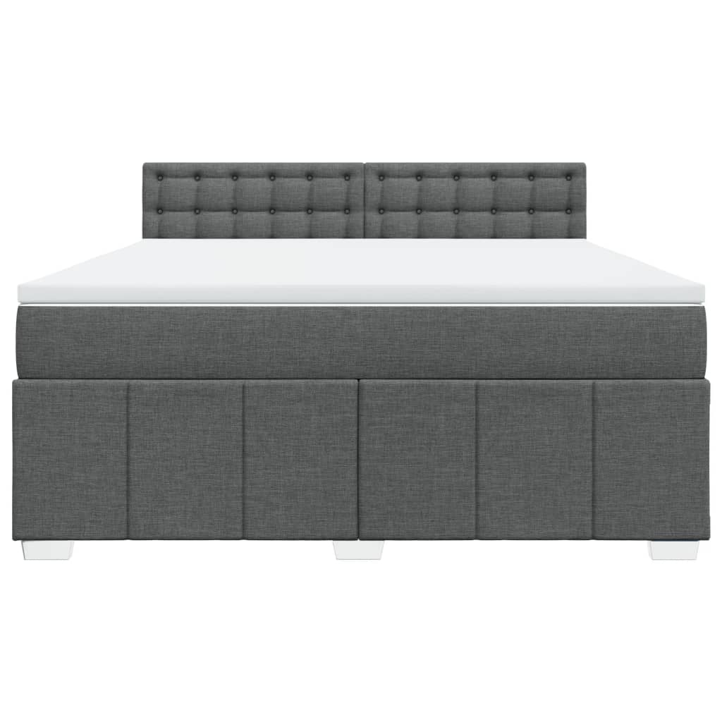 Sommier à lattes de lit avec matelas Gris foncé 180x200cm Tissu - XIOS