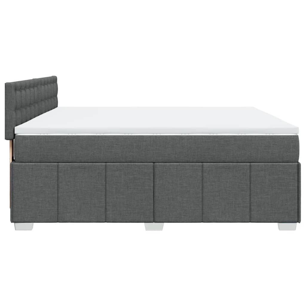 Sommier à lattes de lit avec matelas Gris foncé 180x200cm Tissu - XIOS