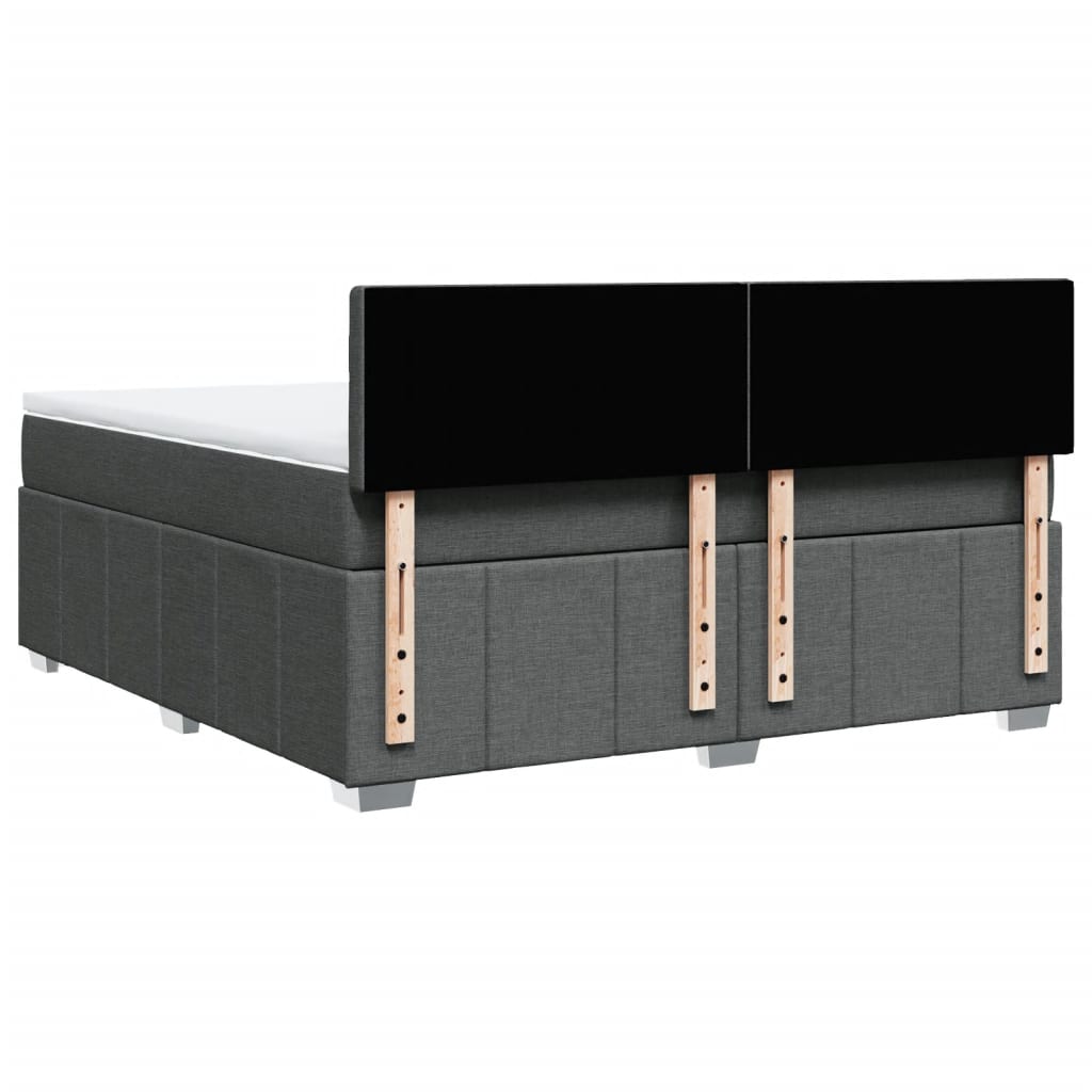 Sommier à lattes de lit avec matelas Gris foncé 180x200cm Tissu - XIOS