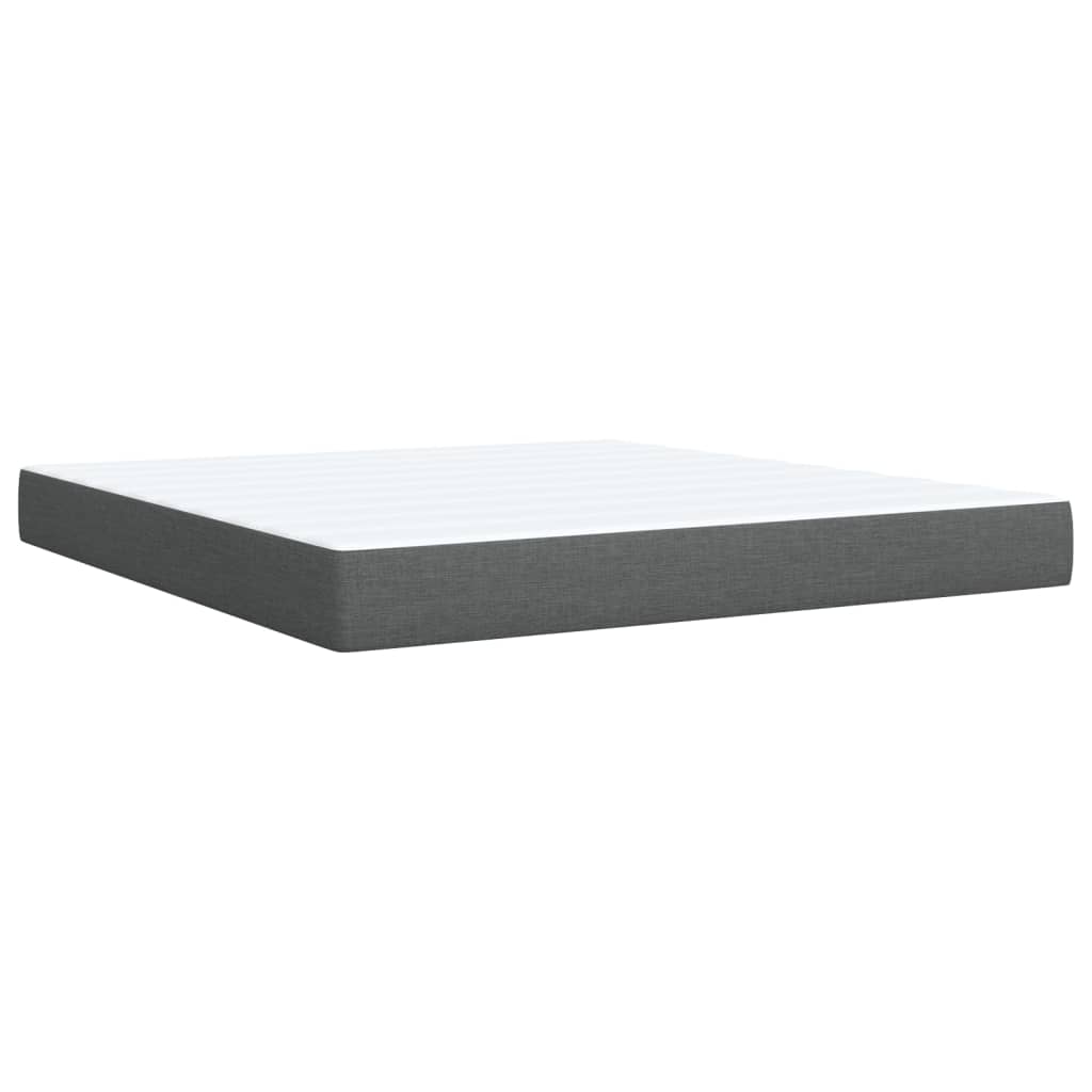 Sommier à lattes de lit avec matelas Gris foncé 180x200cm Tissu - XIOS