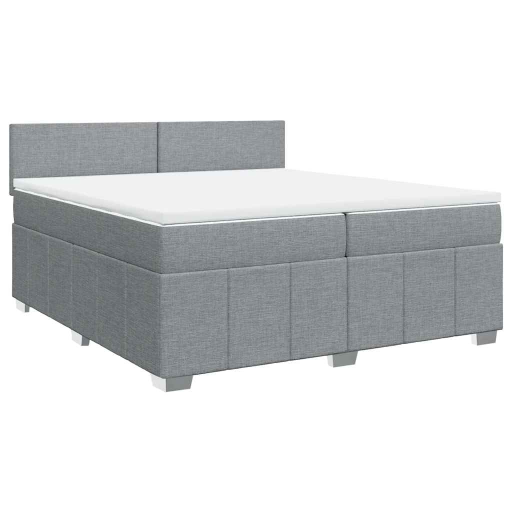 Sommier à lattes de lit avec matelas Gris clair 200x200cm Tissu - XIOS