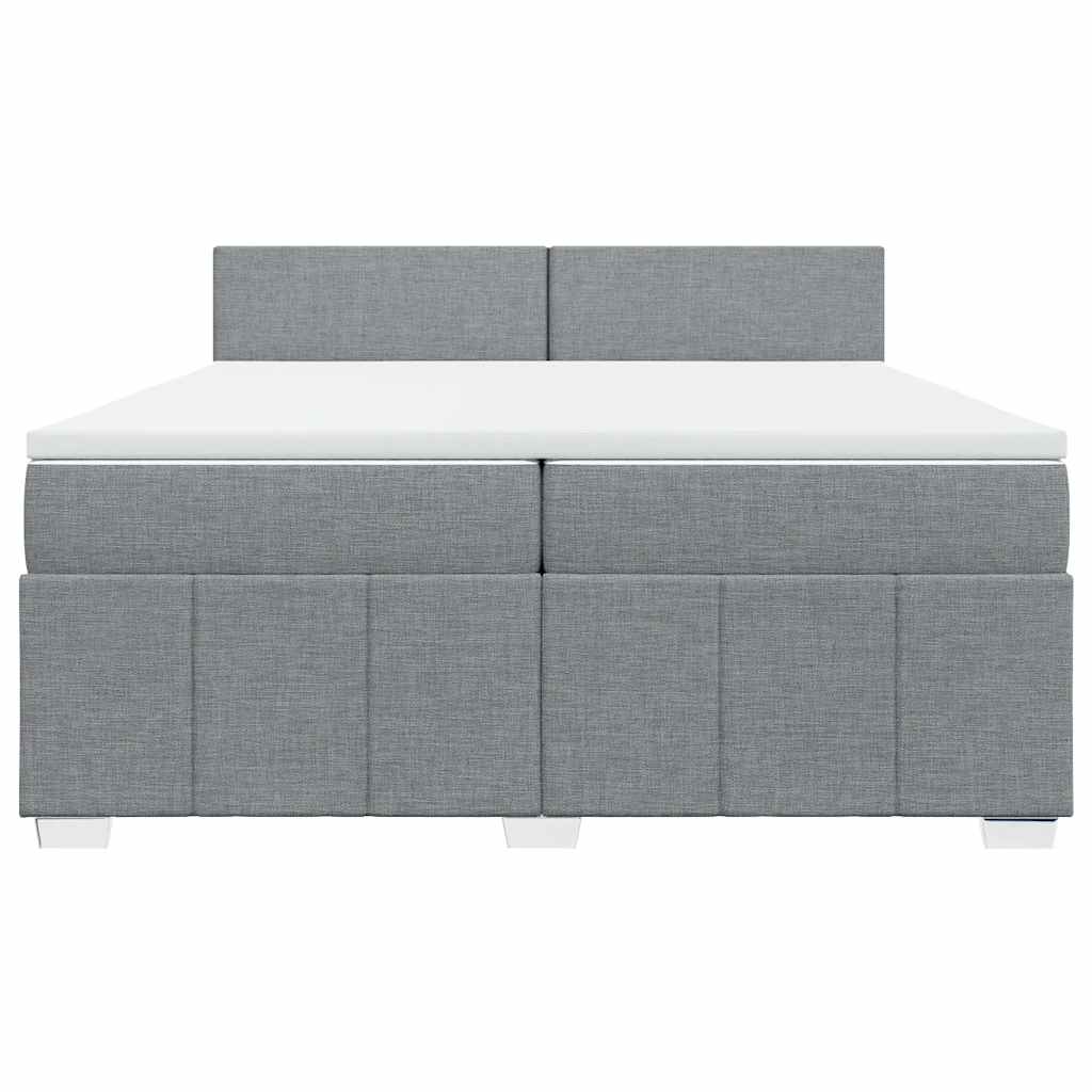 Sommier à lattes de lit avec matelas Gris clair 200x200cm Tissu - XIOS