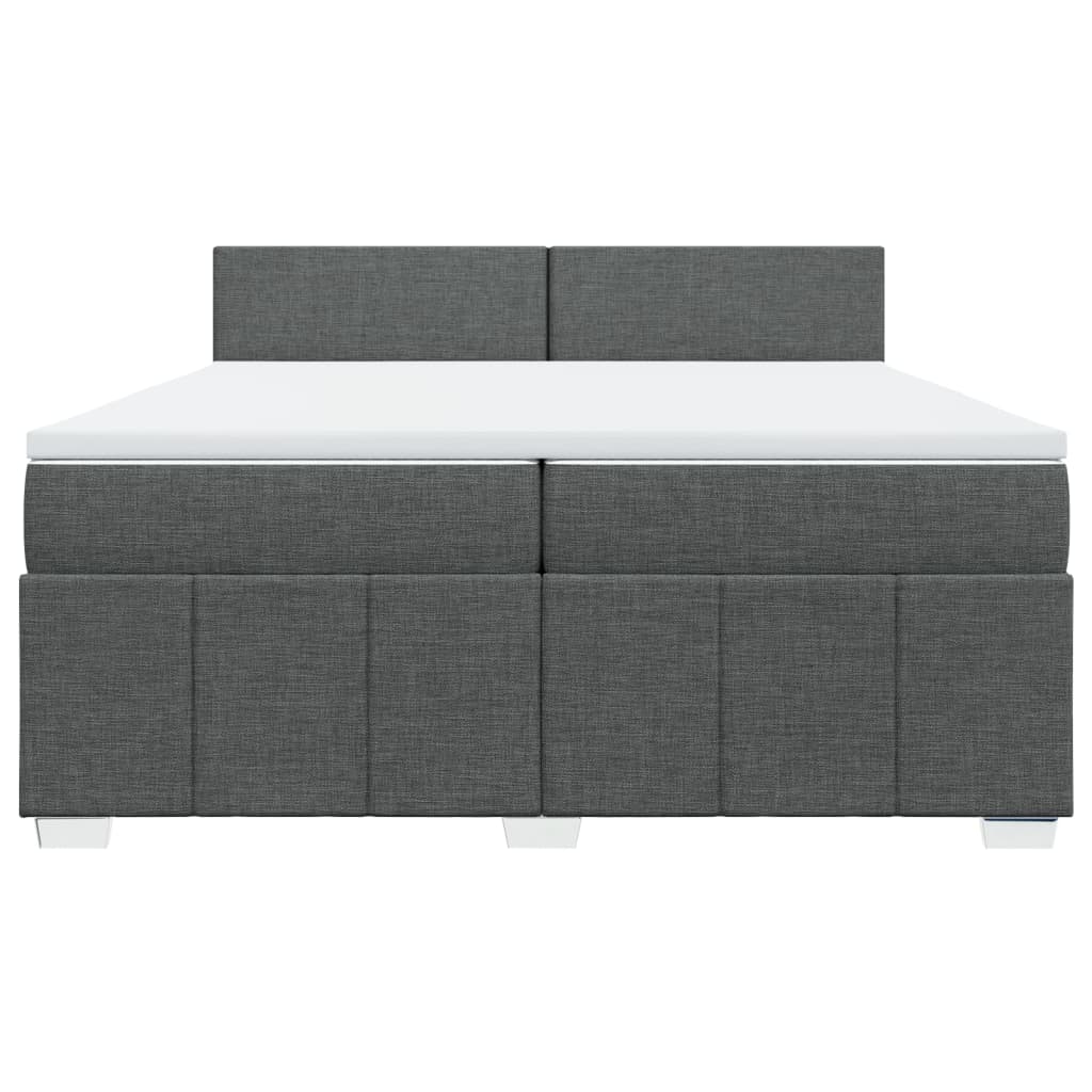 Sommier à lattes de lit avec matelas Gris foncé 200x200cm Tissu - XIOS