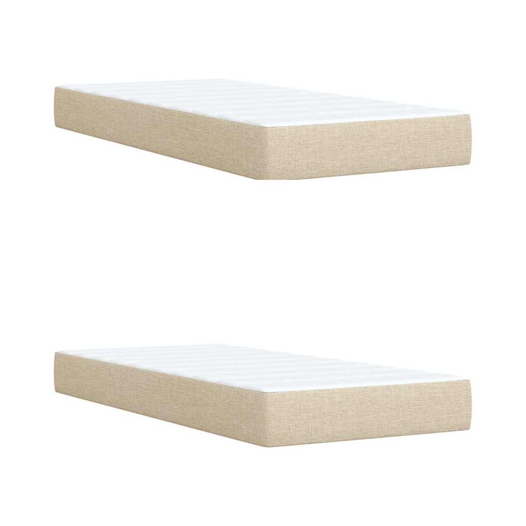 Sommier à lattes de lit avec matelas Crème 200x200 cm Tissu - XIOS