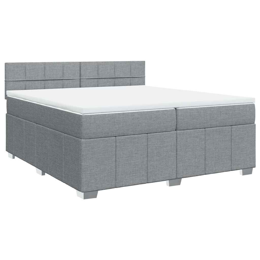 Sommier à lattes de lit avec matelas Gris clair 200x200cm Tissu - XIOS