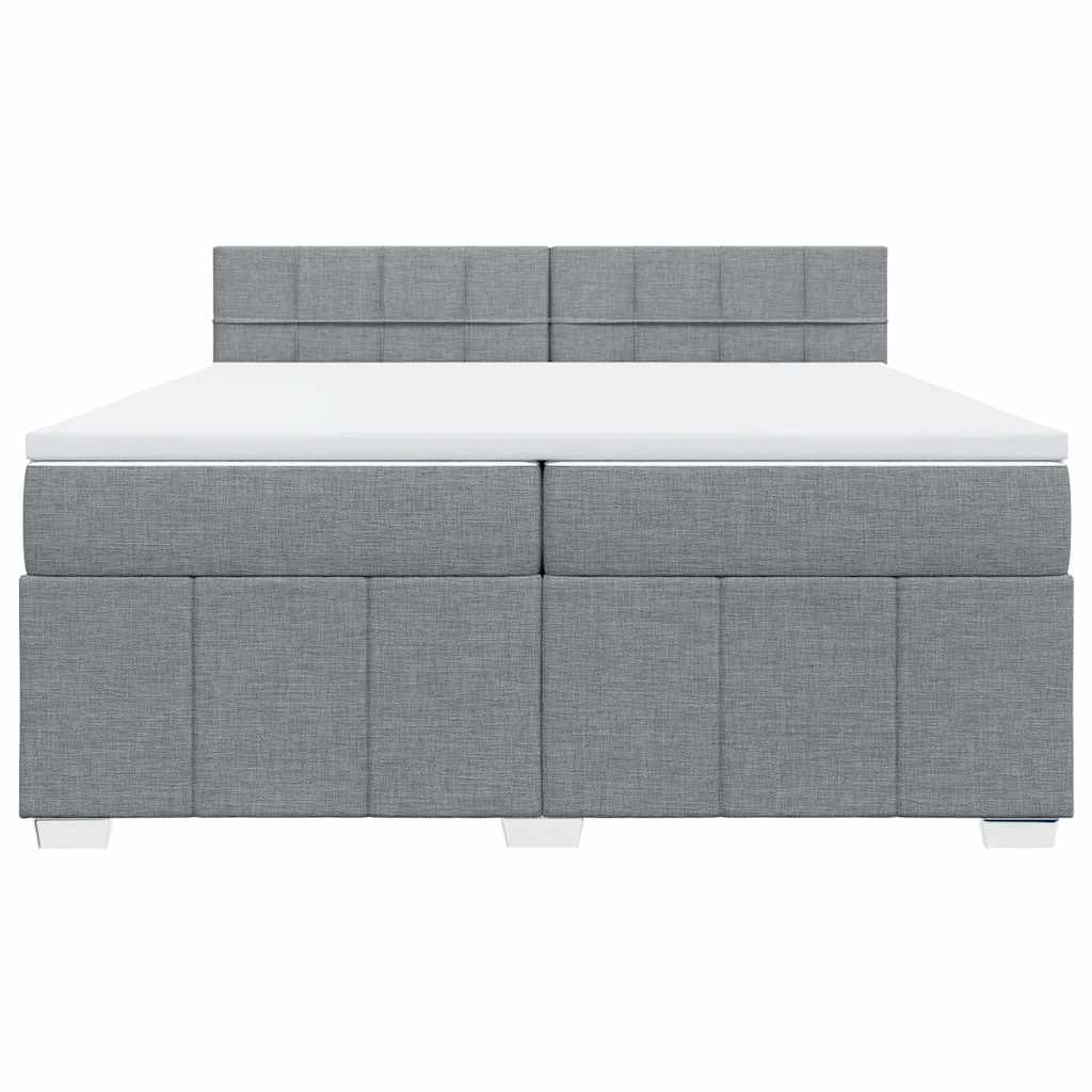 Sommier à lattes de lit avec matelas Gris clair 200x200cm Tissu - XIOS
