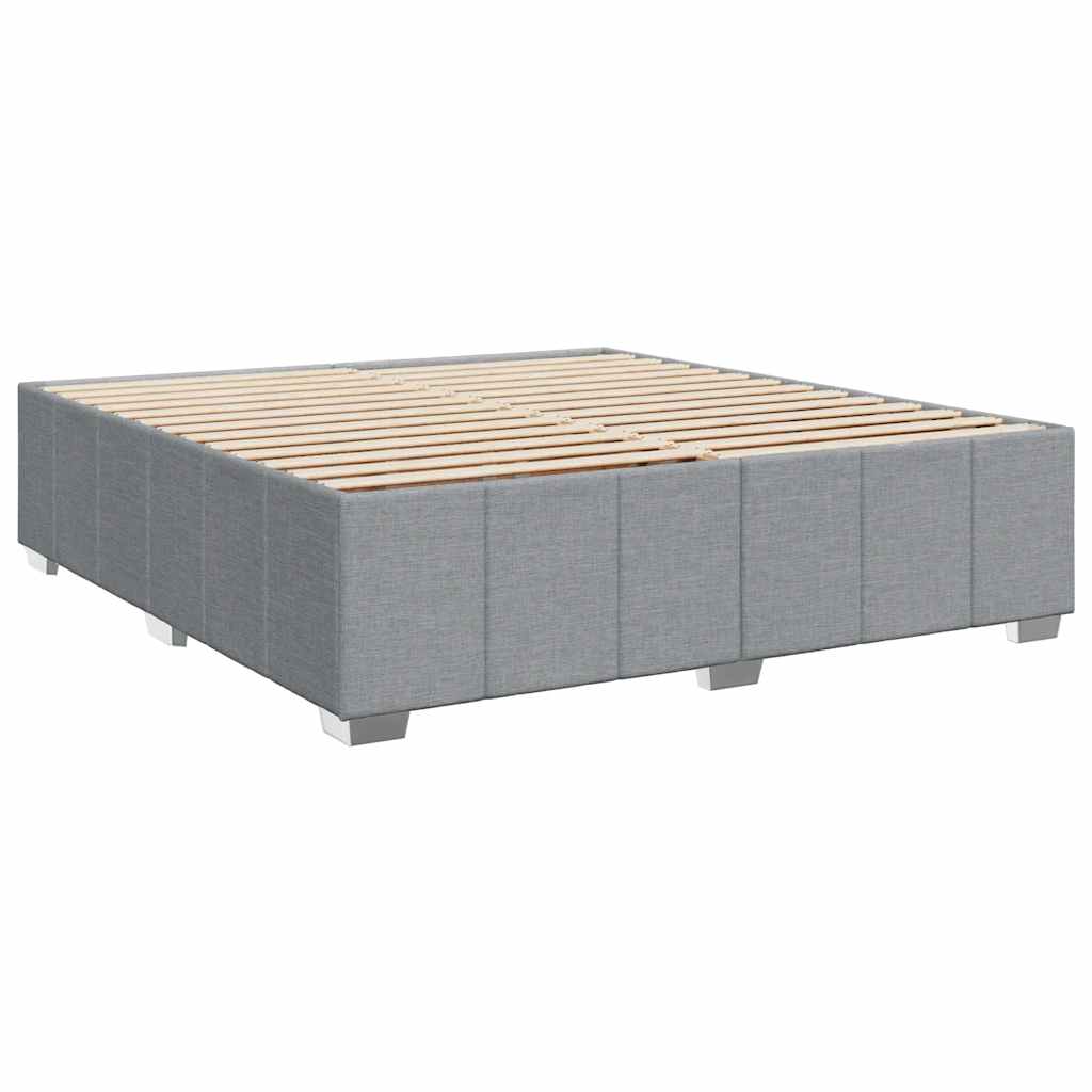 Sommier à lattes de lit avec matelas Gris clair 200x200cm Tissu - XIOS